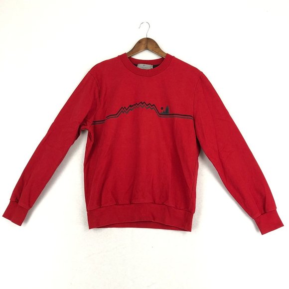 Canali Black Edition Men's Size 52 Red Long Sleeve Crewneck Pullover Sweatshirt - Picture 1 of 11